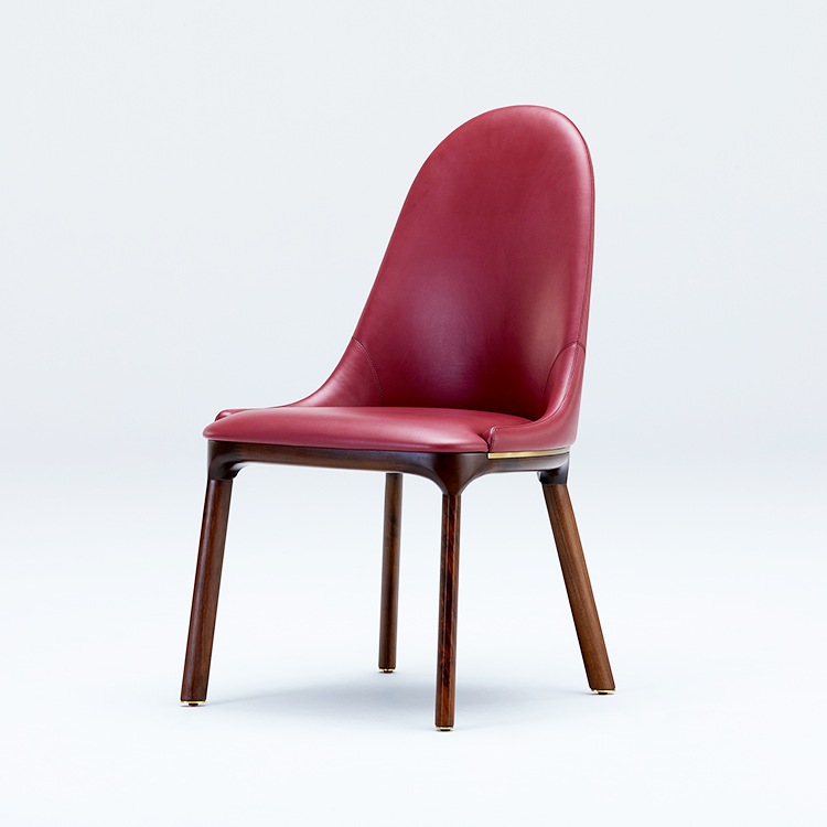 别墅美式时尚红色真皮餐椅|JZ-C545